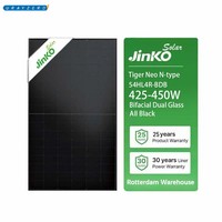 Panneau solaire bifacial 425-450W à demi-cellules, module noir transparent avec double verre, système Tiger Neo N-type