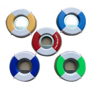 Lifesaver Nautical Plastic Bottle Opener with Silk Screen Printing-Promotional Beer Opener for Beach & Party Favors - Product Image 1