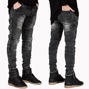 Venta al por mayor de diseños personalizados de alta calidad de moda de mezclilla pantalones ajustados de algodón pantalones ajustados para los hombres - Product Image 1