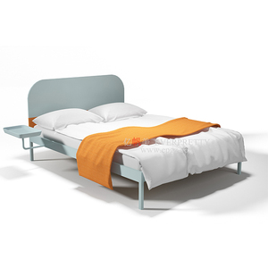 Ensemble de meubles de chambre à coucher durables King Cadre horizontal en métal pour lits doubles avec palettes en métal - Product Image 4