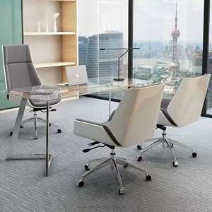 Silla ejecutiva de cuero genuino ergonómica con función de elevación e inclinación para uso en oficina en casa - Product Image 3