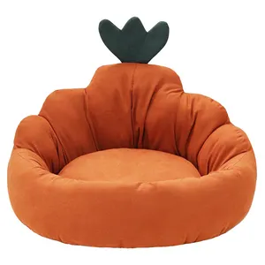 Sofá-cama ultra macio e fofo para cachorro, sofá-cama multicolorido em forma de abacaxi, conforto superior, durável, donut