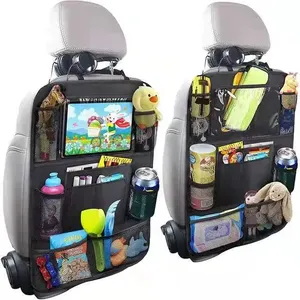 Organisateur de siège arrière de voiture imperméable et durable, protège-pieds, sac de rangement multi-poches pour siège arrière - Product Image 6