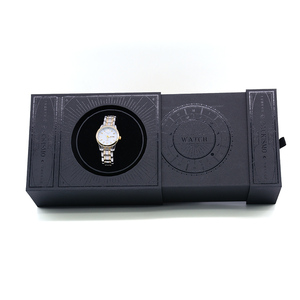 Black Custom Box Custom New Gift Box New Design Black Matte Custom LOGO Open To Automatically Pop Up Luxury Cardboard Gift Packaging Paper Watch Box