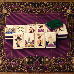 Ensemble de Mahjong parisien américain prêt à offrir, 160 tuiles de Mahjong en acrylique de qualité supérieure avec carte <span class=keywords><strong>d</strong></span>'instructions, carte de <span class=keywords><strong>jeu</strong></span> et sac de rangement - Product Image 4