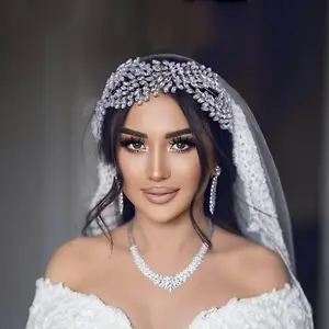 GENYA Bridal diamond headdress full rhinestone hollow hair accessories wedding dress accessories