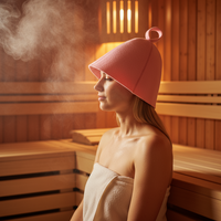 Chapeau de sauna en pure laine épaisse, douce et réutilisable, écologique et de qualité supérieure, pour la conservation de la chaleur en spa, salle de vapeur et hammam