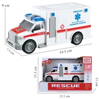 Samtoy - Coche de Juguete de Ambulancia para Niños, Modelo de Metal Fundido a Presión con Puertas que se Abren, Simulación de Hospital, Escala 1:20, Funciona con Fricción