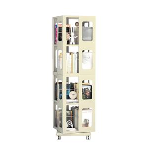 4-Tier thép xoay kệ sách với bánh xe kích thước lớn mạnh mẽ và rộng rãi giá sách kệ sách dễ dàng lắp ráp chúng tôi kho trong kho - Product Image 3