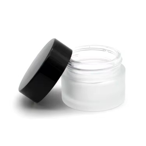 Trong Kho Mờ Cơ Thể Thủy Tinh Bơ <span class=keywords><strong>Jar</strong></span> Với Nắp Màu Đen Xách Tay Mỹ Phẩm Bao Bì Lọ Thủy Tinh - Product Image 2