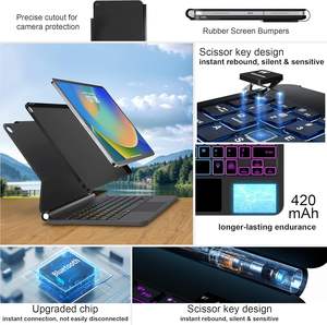 Funda tipo <span class=keywords><strong>folio</strong></span> retroiluminada magnética inalámbrica para iPad 10,2 2019 2020 2021 7th 8th 9th Generation Air <span class=keywords><strong>3</strong></span> 10,5 Magic Keyboard - Product Image 3