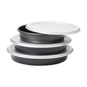 Set di Teglie per Pizza da 6 Pollici - 12 Pollici, Teglie <span class=keywords><strong>in</strong></span> Alluminio Anodizzato Duro con Coperchio per Ristoranti - Product Image 1