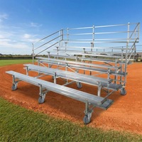 Gradas Temporales de Aluminio para Exteriores, 5 Filas, 60 Asientos, Diseño Modular, Certificación ASTM/NFPA, con Ruedas