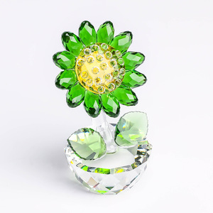 Figurine de tournesol en quartz clair moderne décoration de bureau à la maison pour la cloison de fenêtre d'anniversaire artisanat petits ornements - Product Image 3
