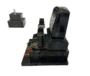 מצבת גרניט שחורה בסגנון יפני מודרני לבית קברות, אנדרטה זיכרון - Product Image 1