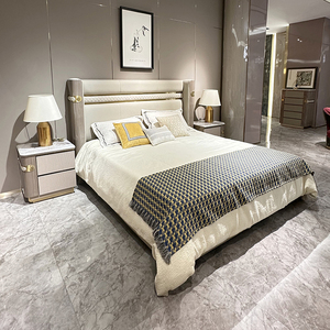 KMJ Set Camera da <span class=keywords><strong>Letto</strong></span> di Lusso Moderno in Stile Villa Italiana, <span class=keywords><strong>Letto</strong></span> <span class=keywords><strong>Matrimoniale</strong></span> in Pelle, <span class=keywords><strong>Letto</strong></span> King Size - Product Image 6