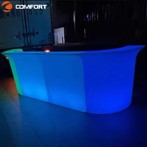 16 Colors Changeable Led Plastic Portable Glowing Bar Counter Led Furniture Straight Led Mobile Bar Portable Lounge Led Light