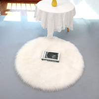 Tapis rond en peau de mouton 300x300, taille et couleur personnalisées, grande zone de salon, sol, tapis et moquette en fausse fourrure