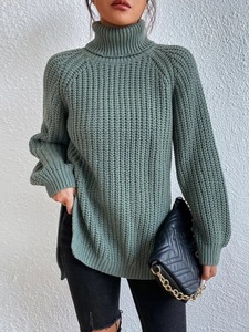 Pull à <span class=keywords><strong>col</strong></span> <span class=keywords><strong>roulé</strong></span> personnalisé pour <span class=keywords><strong>femme</strong></span>, tricot à manches longues, pull d'hiver, mode <span class=keywords><strong>grande</strong></span> <span class=keywords><strong>taille</strong></span>, tricot pour <span class=keywords><strong>femme</strong></span> - Product Image 3