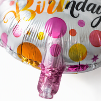 Joyeux Anniversaire - Ballon Rond en Aluminium de 18 Pouces - Décoration de Fête - Fournitures pour Enfants - Vente en Gros - Cadeau Gonflable Nouveauté - Célébration