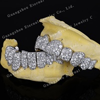 Grillz Hip Hop personnalisé avec pierre Moissanite VVS qui passe le test du diamant, taille 8 sur 8, pour hommes et femmes, en argent S925, or 10K 14K