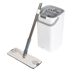 Scratch Clean <b>Flat</b> <b>Mop</b> with Double Bucket to Separate Dirty and Clean Water <b>Mop</b> and Bucket for Household and Floor Cleaning - Product Image 1