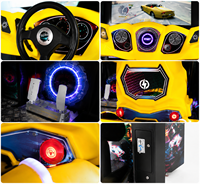 Machine de jeu d'arcade de course automobile Lechuang pour un joueur avec cabinet en métal et plastique, interface en anglais, garantie 1 an, pour les 6 ans et plus