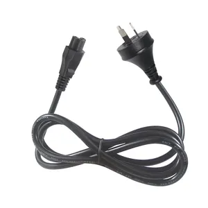 Kabel catu daya IEC C5 warna hitam: 3 Pin AU steker utama ke Cloverleaf