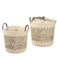 Panier à linge sale grande capacité pour salles de bain, en plastique ajouré avec poignée, panier de rangement portable pour jouets