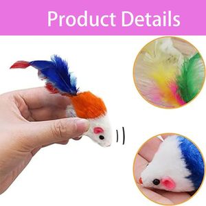 Jouets interactifs pour chats à prix d'usine, petite souris de chasse pour chat, jouets à plumes colorées, jouets à mâcher pour chiens ou chats - Product Image 3