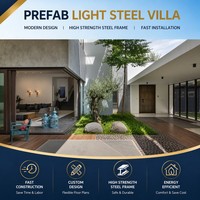 Villa en acier de luxe, structure préfabriquée en acier avec conception personnalisée pour des projets de logement haut de gamme