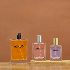 Aikun Wholesale Supply Bulk Orders Rectangular Glass Perfume Set With Color <b>Gift</b> <b>Box</b> Metal Cap For Private Label Fragrance - Product Image 3