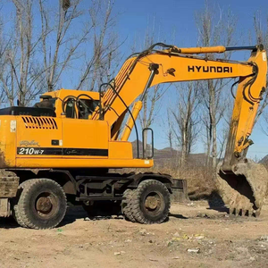 Excavatrice sur pneus Hyundai de 21 tonnes à haut rendement, d'occasion, construction, moteur d'origine coréen, boîte de vitesses, moteur, pompe hydraulique, engrenage - Product Image 1