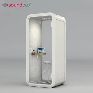 Soundbox One Person Telephone Office Pod Indoor Phone Booth With Furniture Private Space For Talking