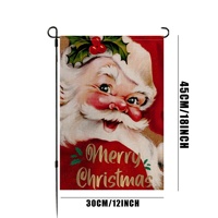 Drapeau de jardin en polyester imprimé sur mesure OEM, 12x18 pouces, double face, bannière de Noël, résistant aux UV, décoration extérieure