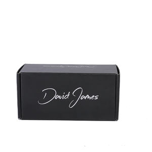 D'estampillage Chaud de luxe Carton Kraft Papier Boîtes En Carton Ondulé Noir Pour <span class=keywords><strong>homme</strong></span> Vêtements Emballage - Product Image 2