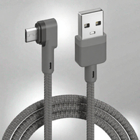 Kabel Micro USB Portronics Konnect L 1.2Mtr Pengisian Cepat 3A dengan Fungsi Transfer Data & Pengisian Daya (Abu-abu)
