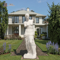 Statue d'Aphrodite Vénus en marbre blanc grandeur nature, sculpture grecque célèbre sculptée à la main pour l'extérieur