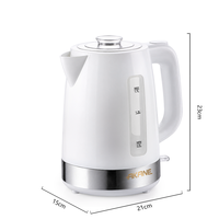 Bouilloire électrique 1850-2200W 1,7L avec ébullition rapide, arrêt automatique, base pivotante à 360° pour la préparation du thé et du café à la maison ou au bureau A.80185