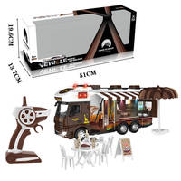 Camion Remorque Camping-Car RC 2.4G à Tête Courte, Ouverture de Portes, Sons Simulés, Prêt à Rouler (RTR), Utilisation Intérieure/Extérieure, Vente Directe Usine