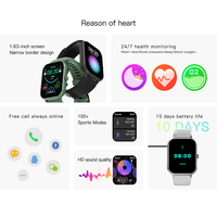 Reloj Inteligente Cuadrado ZL54CJ para Mujer, Llamadas por BT, Frecuencia Cardíaca, Modo Deportivo, Resistente al Agua, Reloj Inteligente para Hombre, TFT de 1.83 Pulgadas, Carbono