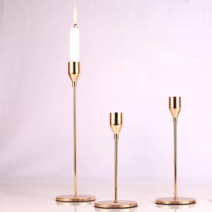 <span class=keywords><strong>Portacandele</strong></span> Dorati Porta Candele Coniche in Metallo per Matrimoni Cene e Feste - Product Image 4