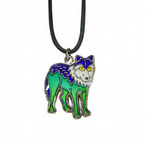 Collier pour enfants en alliage de zinc avec pendentif loup - Cadeau - Product Image 1