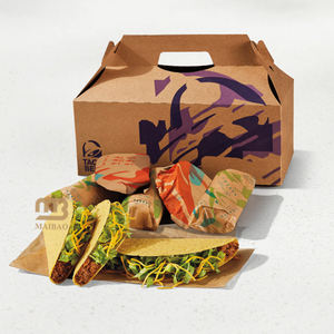 Boîte d'emballage pour quesadillas au poulet mexicaines, boîte à tacos mexicaine personnalisée avec poignée, boîte à tacos pour la restauration, boîte à tortillas, boîte à burritos, boîte à emporter - Product Image 2