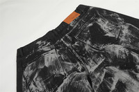 Jean baggy YUANBOFEI pour homme, coupe large, en denim, motif éclaboussures de peinture, style punk Wasteland, idéal pour les sorties décontractées