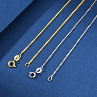Collier en argent sterling 925 italien, chaîne de type collier ras du cou de 1,0 mm avec chaîne à maillons torsadés de style serpent classique plaquée or, vente en gros