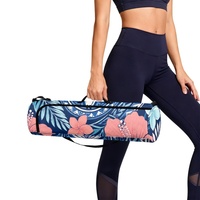 Sac de transport pour tapis de yoga et de pilates Studio Tropical Hibiscus Tapa Print avec fermeture éclair et bandoulière réglable