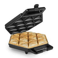Machine à Samosa pour 10/24 Samosas, petit-déjeuner, plaques de revêtement antiadhésives à double face, fabricant de collations électriques à chauffage rapide de 1200W