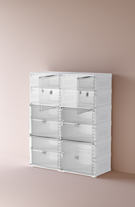 Gabinete de almacenamiento plegable de plástico multifuncional de 50cm de ancho para el hogar con ruedas en múltiples especificaciones - Product Image 6