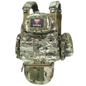 Gilet tactique porte-plaques en polyester 1000D avec pochettes pour chargeurs, équipement extérieur réglable - Product Image 1